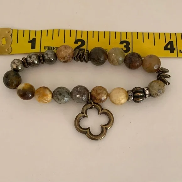 Inspire Designs Chunky Multi Color Stone Bracelet (Brown & Gray) - Picture 9 of 9